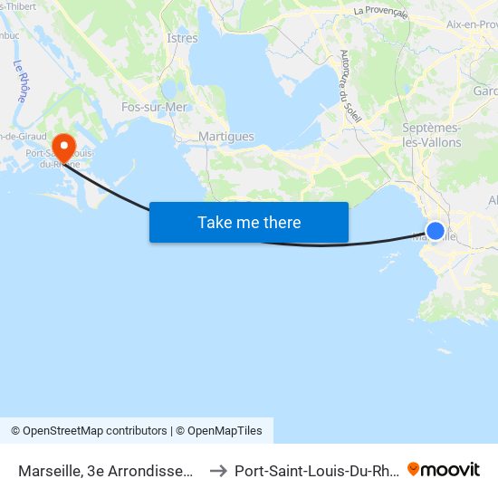 Marseille, 3e Arrondissement to Port-Saint-Louis-Du-Rhône map