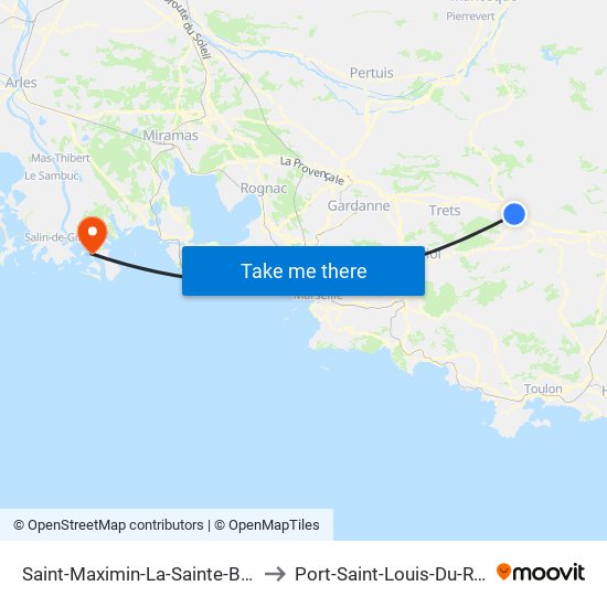 Saint-Maximin-La-Sainte-Baume to Port-Saint-Louis-Du-Rhône map