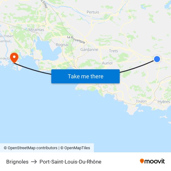 Brignoles to Port-Saint-Louis-Du-Rhône map