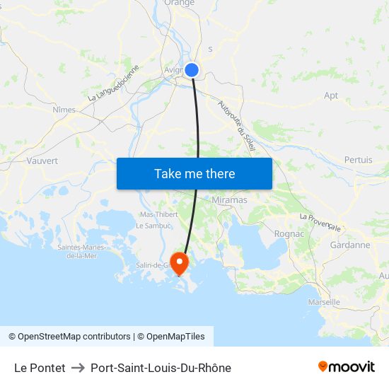 Le Pontet to Port-Saint-Louis-Du-Rhône map