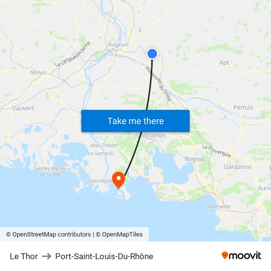 Le Thor to Port-Saint-Louis-Du-Rhône map