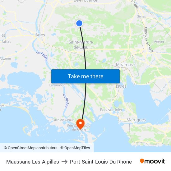 Maussane-Les-Alpilles to Port-Saint-Louis-Du-Rhône map