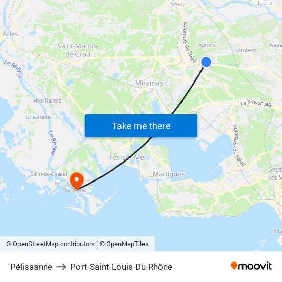 Pélissanne to Port-Saint-Louis-Du-Rhône map