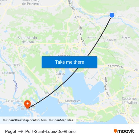 Puget to Port-Saint-Louis-Du-Rhône map