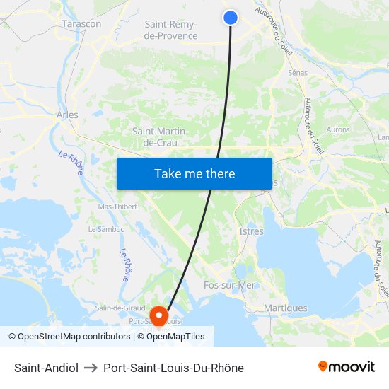 Saint-Andiol to Port-Saint-Louis-Du-Rhône map