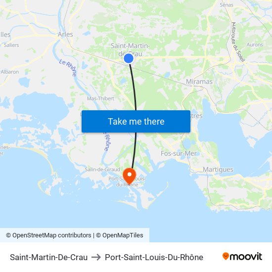 Saint-Martin-De-Crau to Port-Saint-Louis-Du-Rhône map