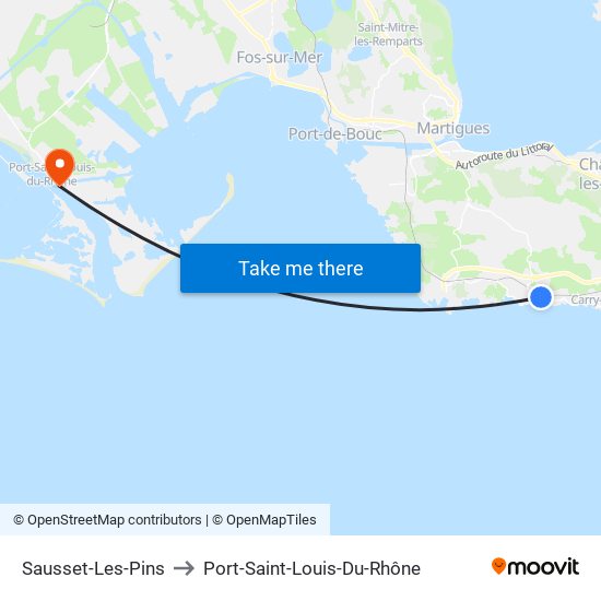 Sausset-Les-Pins to Port-Saint-Louis-Du-Rhône map
