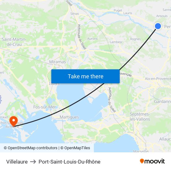 Villelaure to Port-Saint-Louis-Du-Rhône map