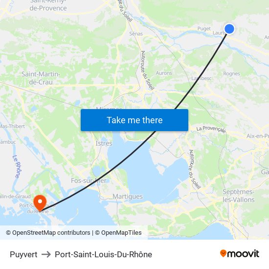 Puyvert to Port-Saint-Louis-Du-Rhône map