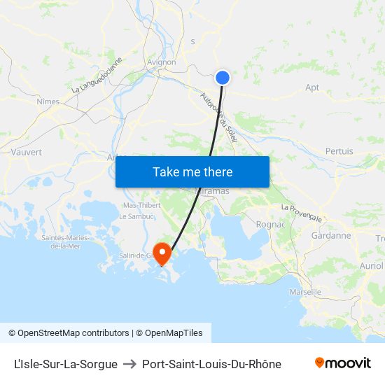 L'Isle-Sur-La-Sorgue to Port-Saint-Louis-Du-Rhône map