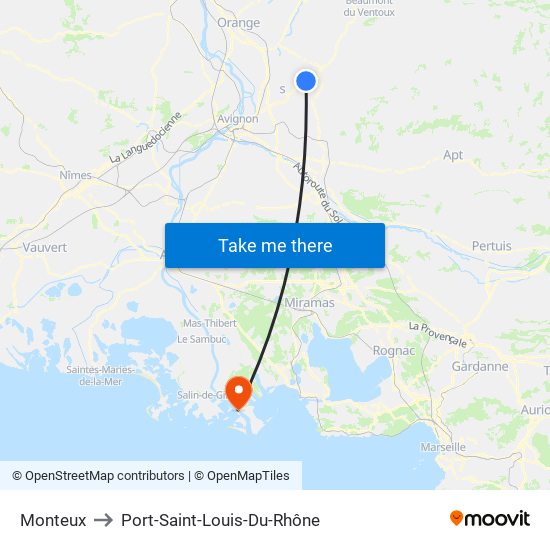 Monteux to Port-Saint-Louis-Du-Rhône map