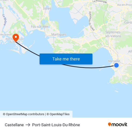 Castellane to Port-Saint-Louis-Du-Rhône map