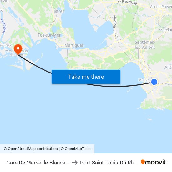 Gare De Marseille-Blancarde to Port-Saint-Louis-Du-Rhône map