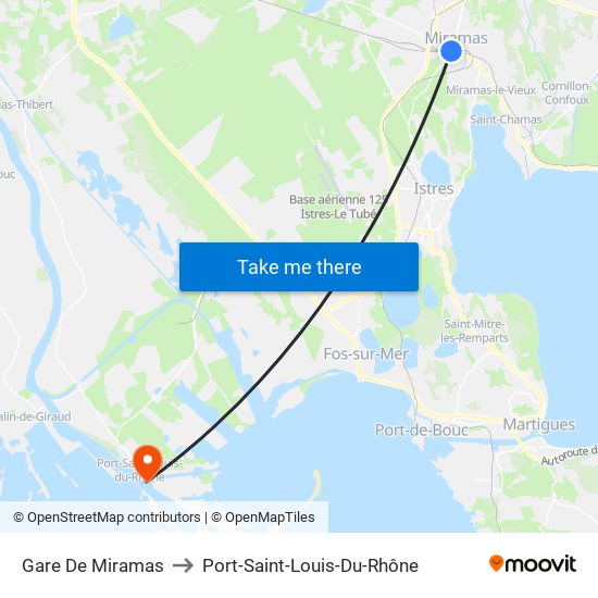 Gare De Miramas to Port-Saint-Louis-Du-Rhône map