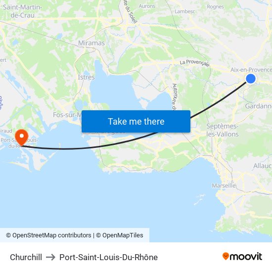 Churchill to Port-Saint-Louis-Du-Rhône map