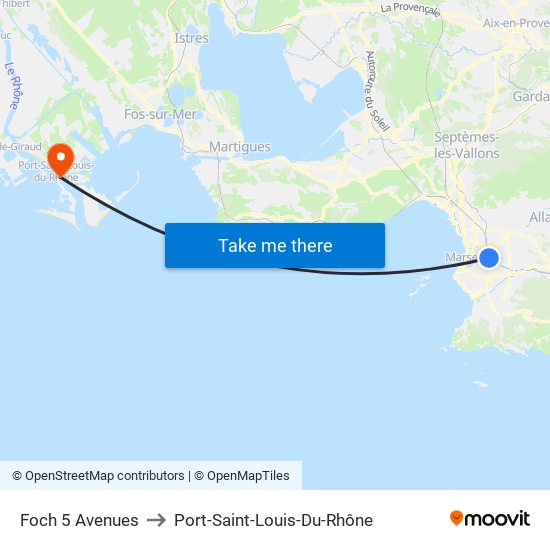 Foch 5 Avenues to Port-Saint-Louis-Du-Rhône map