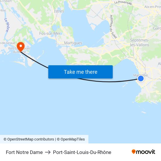 Fort Notre Dame to Port-Saint-Louis-Du-Rhône map