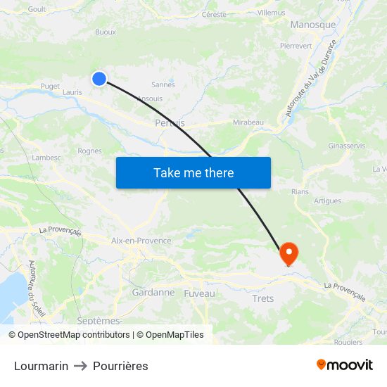 Lourmarin to Pourrières map