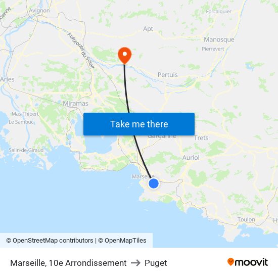 Marseille, 10e Arrondissement to Puget map