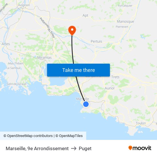 Marseille, 9e Arrondissement to Puget map