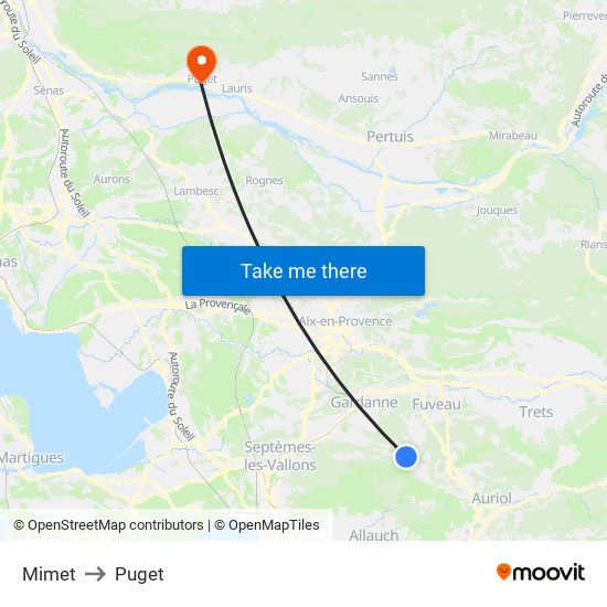 Mimet to Puget map