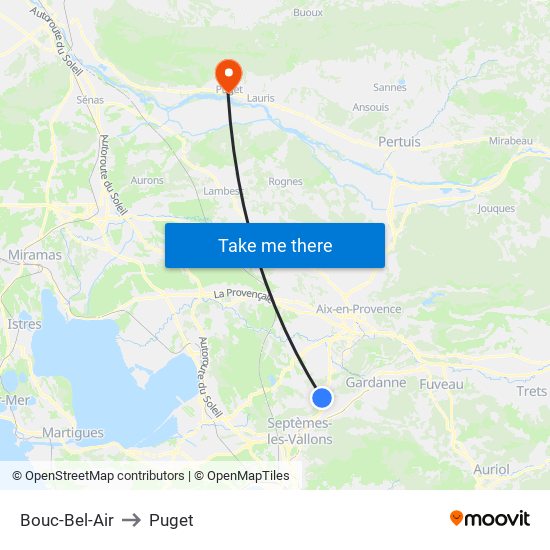 Bouc-Bel-Air to Puget map