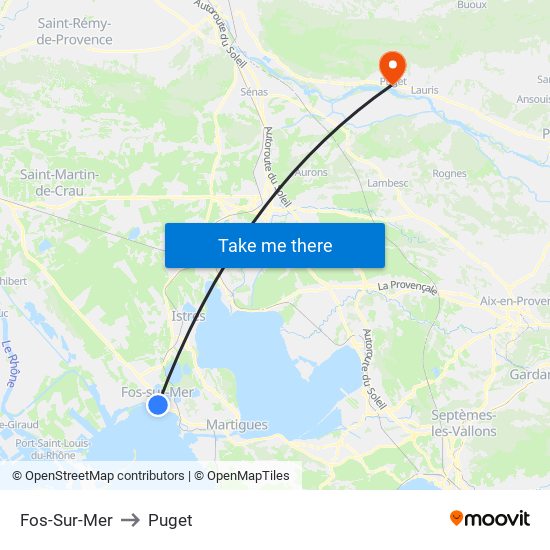 Fos-Sur-Mer to Puget map