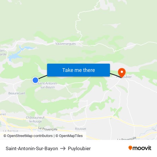 Saint-Antonin-Sur-Bayon to Puyloubier map