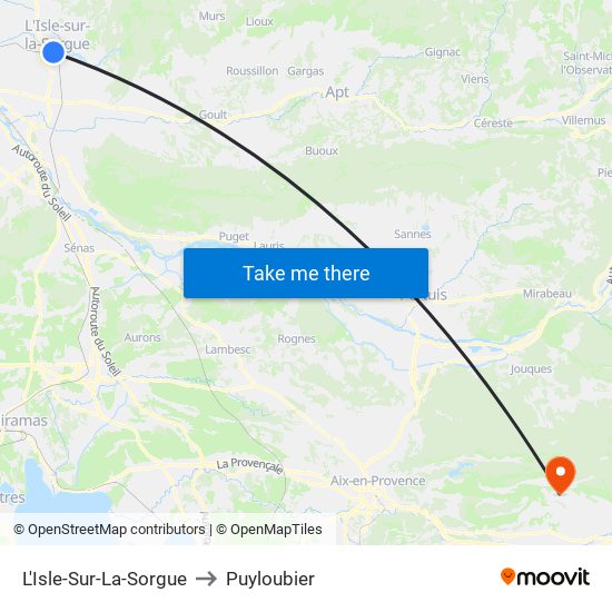 L'Isle-Sur-La-Sorgue to Puyloubier map