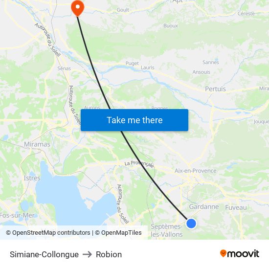 Simiane-Collongue to Robion map