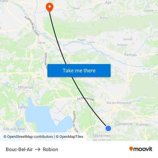 Bouc-Bel-Air to Robion map