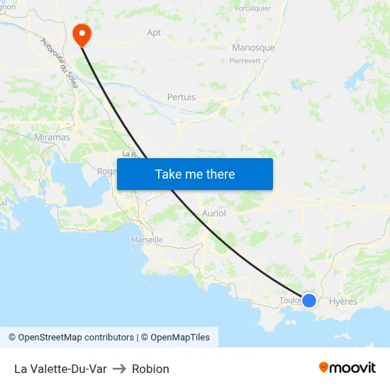 La Valette-Du-Var to Robion map