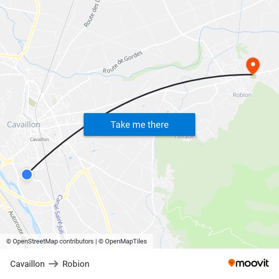 Cavaillon to Robion map