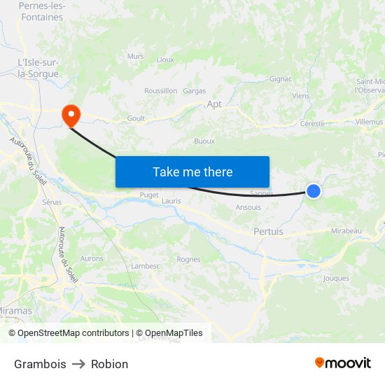 Grambois to Robion map