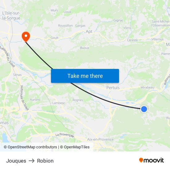 Jouques to Robion map