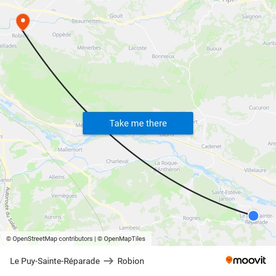 Le Puy-Sainte-Réparade to Robion map