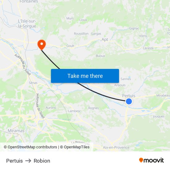 Pertuis to Robion map