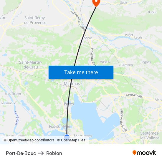Port-De-Bouc to Robion map