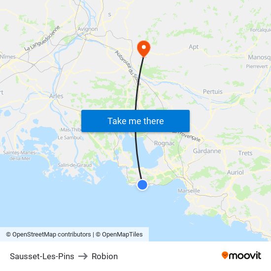 Sausset-Les-Pins to Robion map