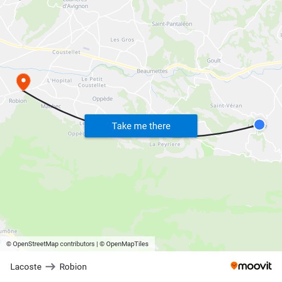 Lacoste to Robion map