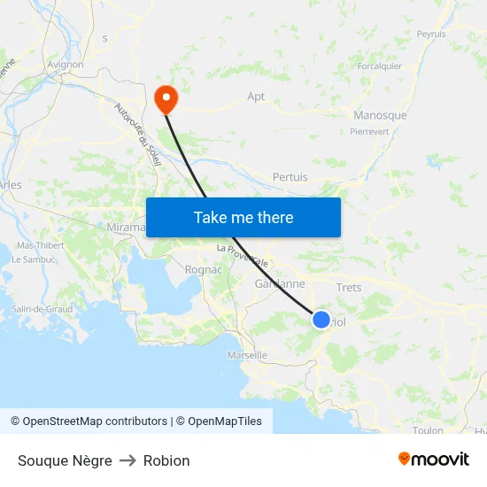 Souque Nègre to Robion map