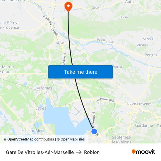 Gare De Vitrolles-Aér-Marseille to Robion map