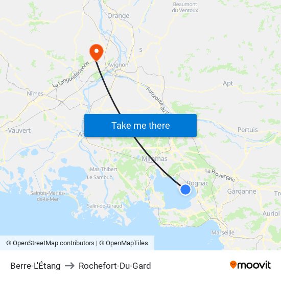 Berre-L'Étang to Rochefort-Du-Gard map