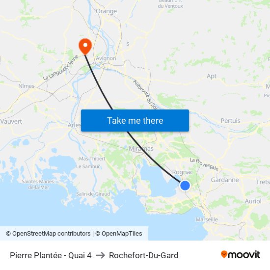 Pierre Plantée - Quai 4 to Rochefort-Du-Gard map