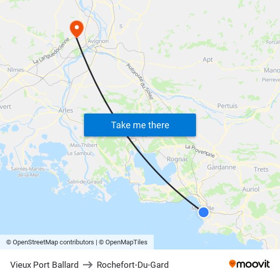 Vieux Port Ballard to Rochefort-Du-Gard map