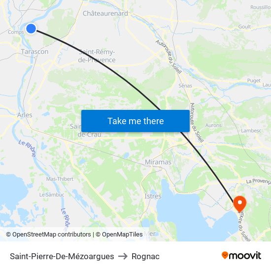 Saint-Pierre-De-Mézoargues to Rognac map