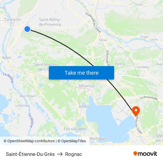 Saint-Étienne-Du-Grès to Rognac map