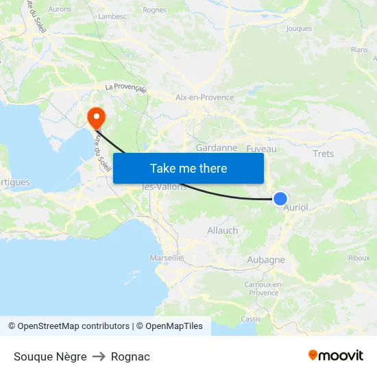 Souque Nègre to Rognac map