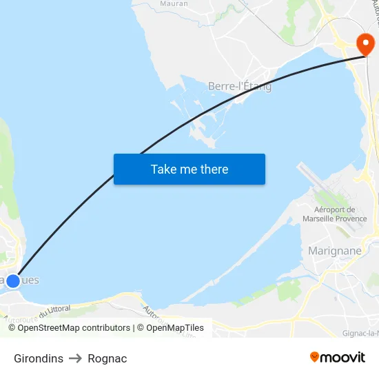 Girondins to Rognac map