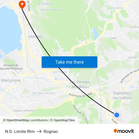 N.D. Limite Rtm to Rognac map